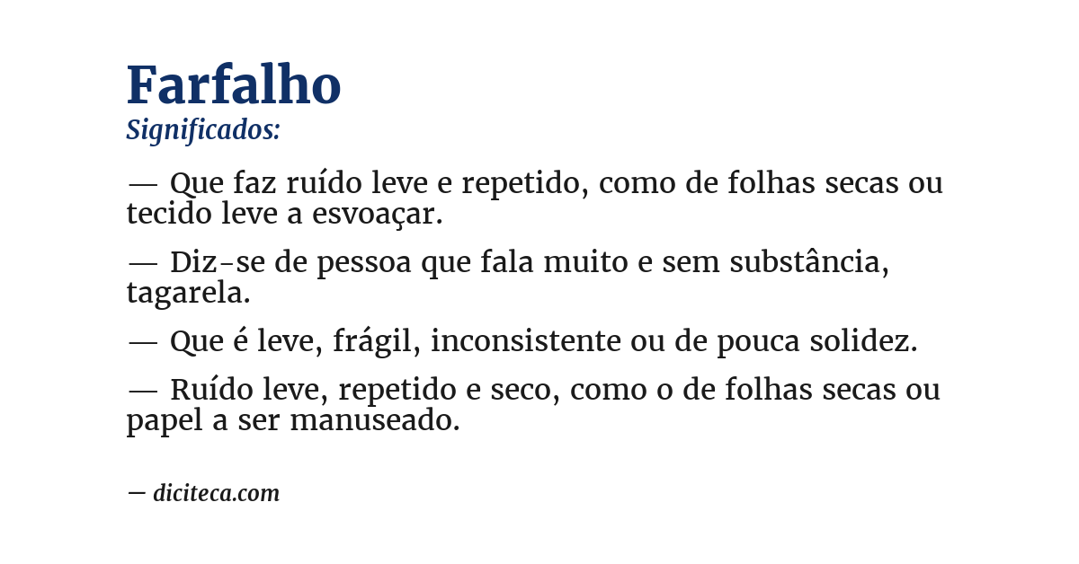 Significado de farfalho