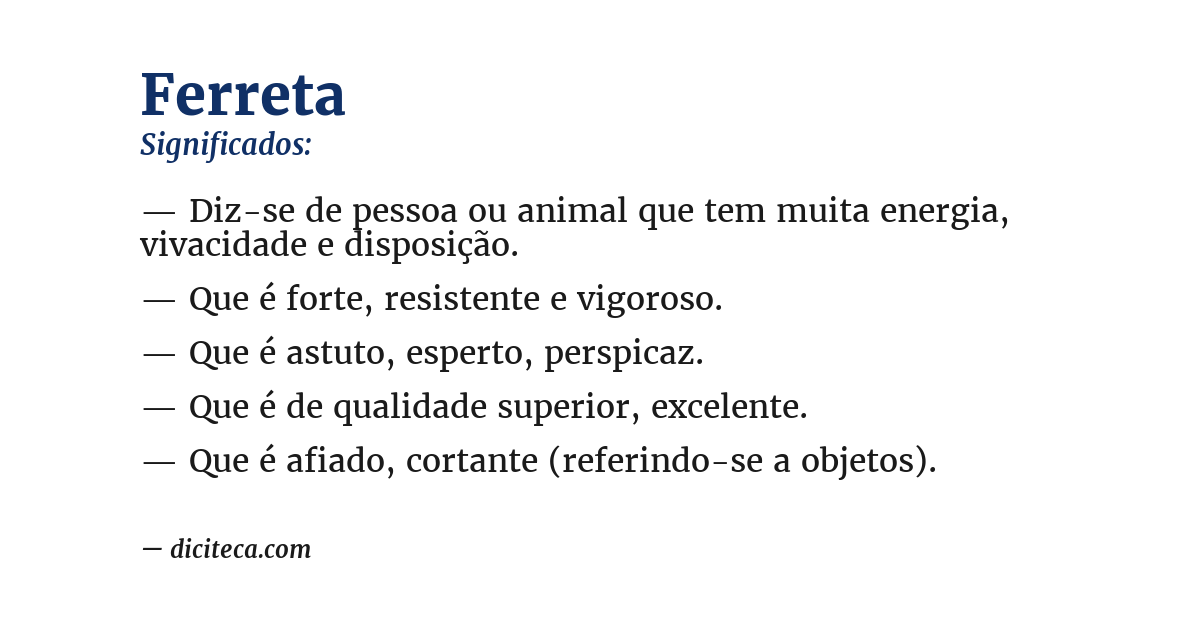 Significado de ferreta