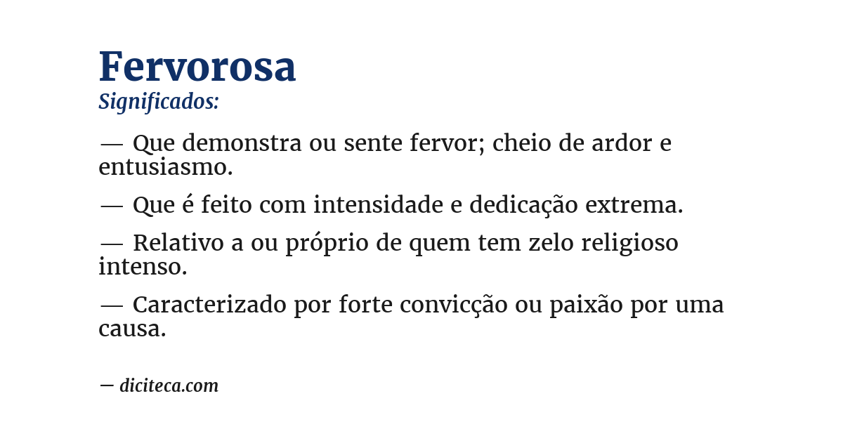 Significado de fervorosa