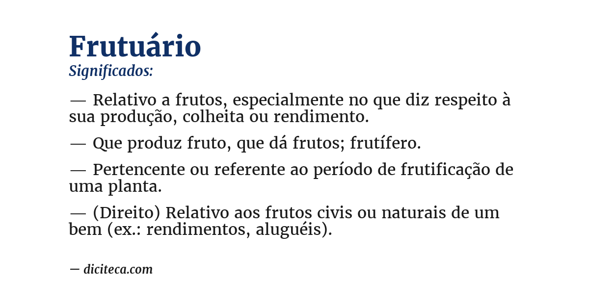 Significado de frutuário