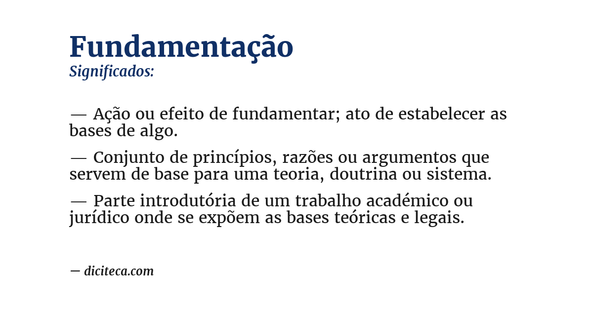 Significado de fundamentação