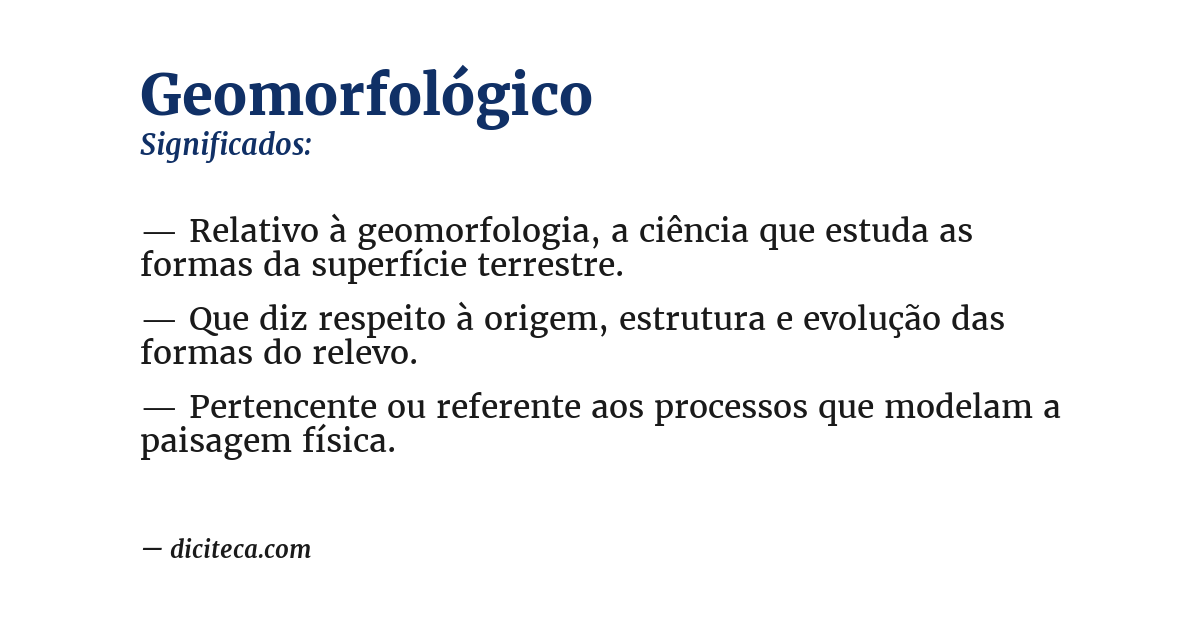 Significado de geomorfológico