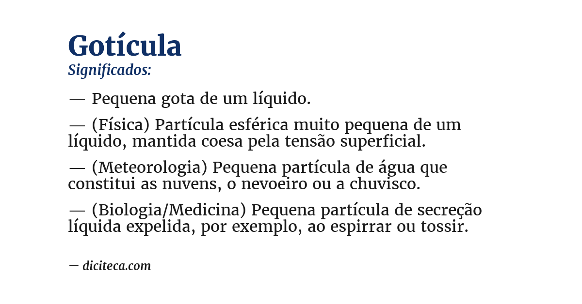 Significado de gotícula