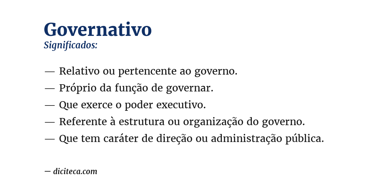 Significado de governativo