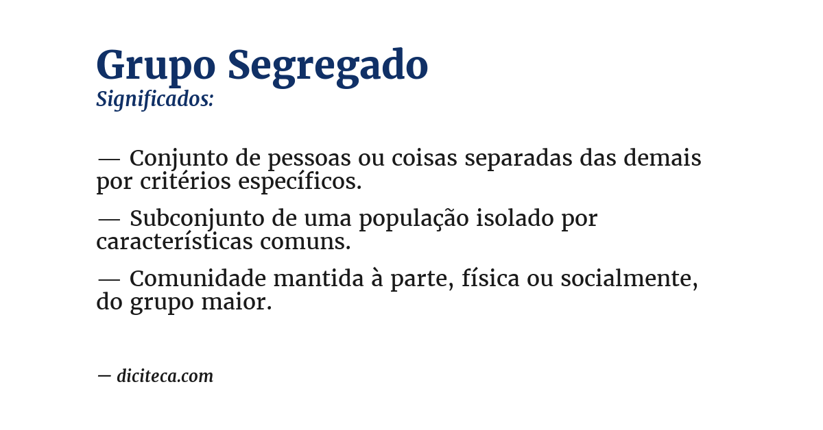 Significado de grupo segregado