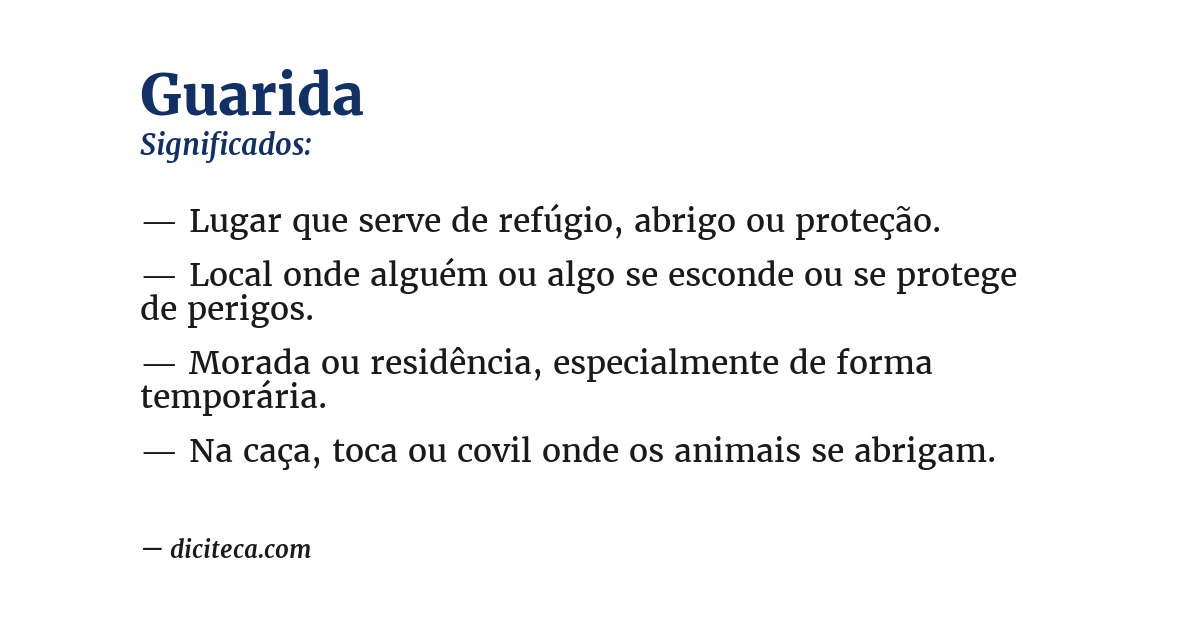 Significado de guarida