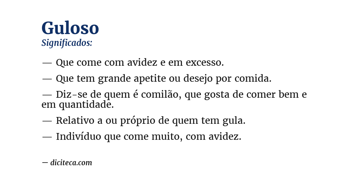 Significado de guloso