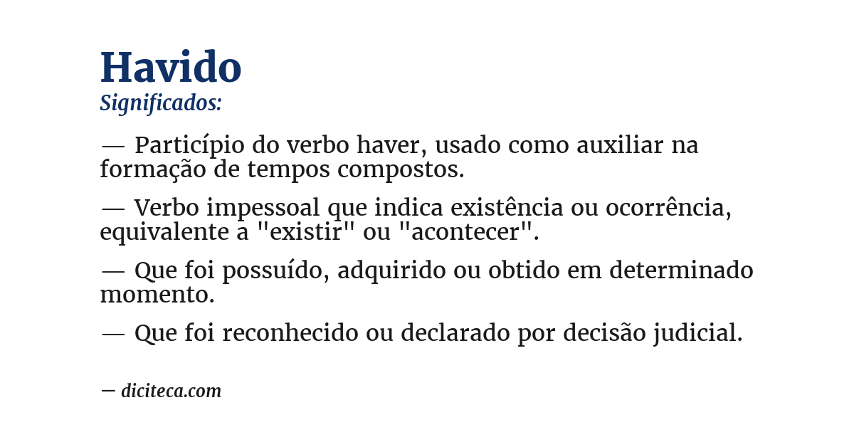 Significado de havido