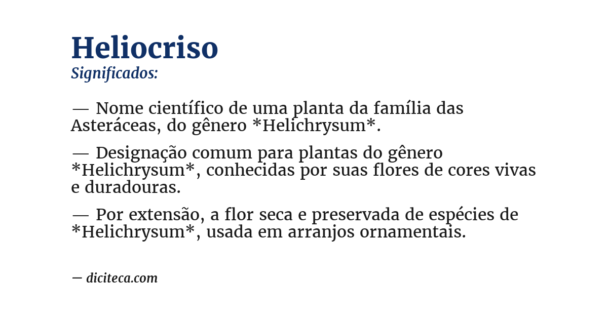 Significado de heliocriso