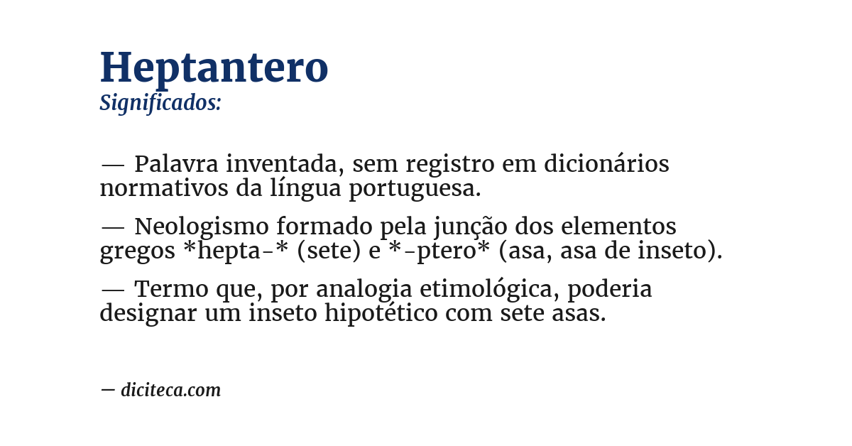Significado de heptantero