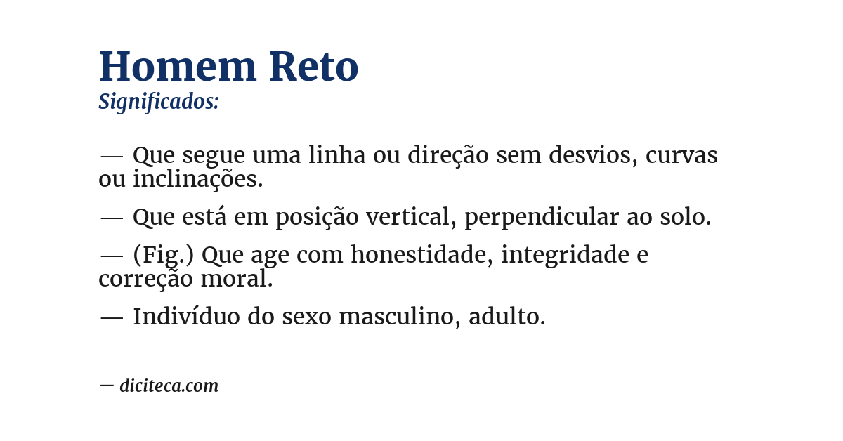 Significado de homem reto