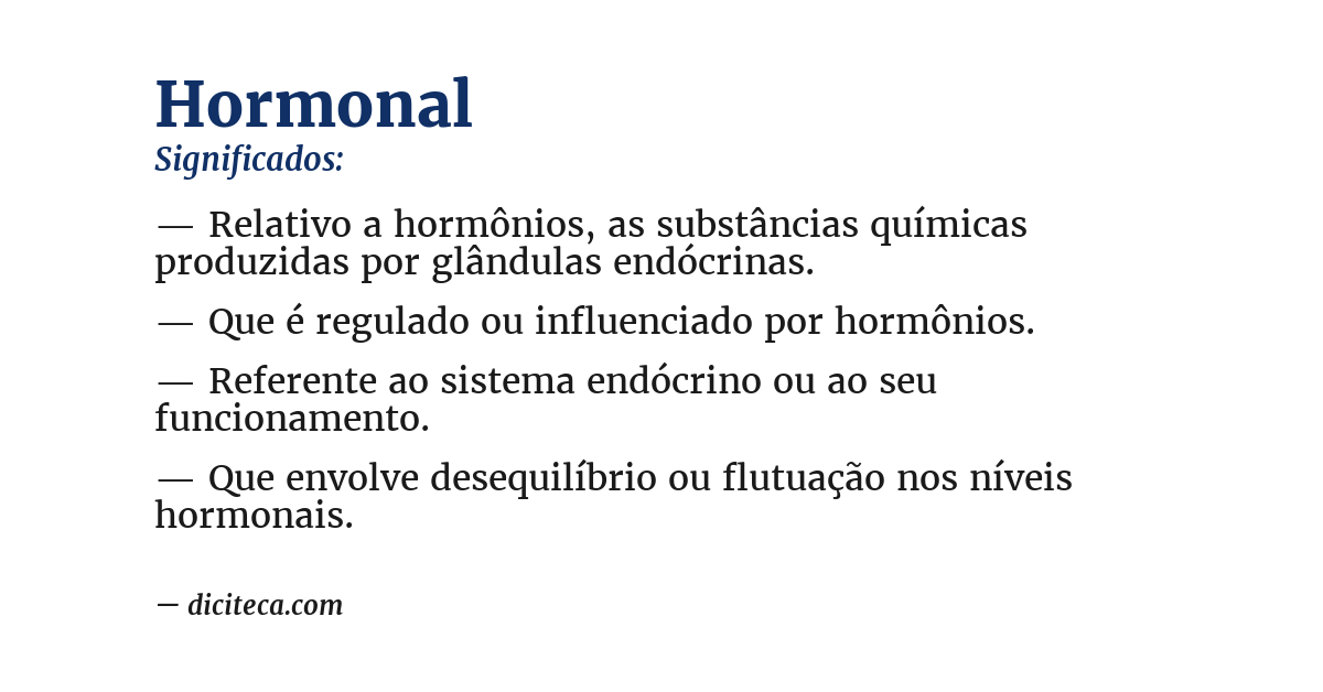 Significado de hormonal