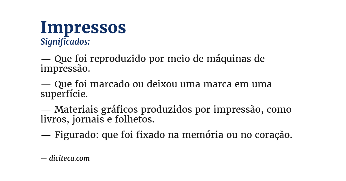 Significado de impressos