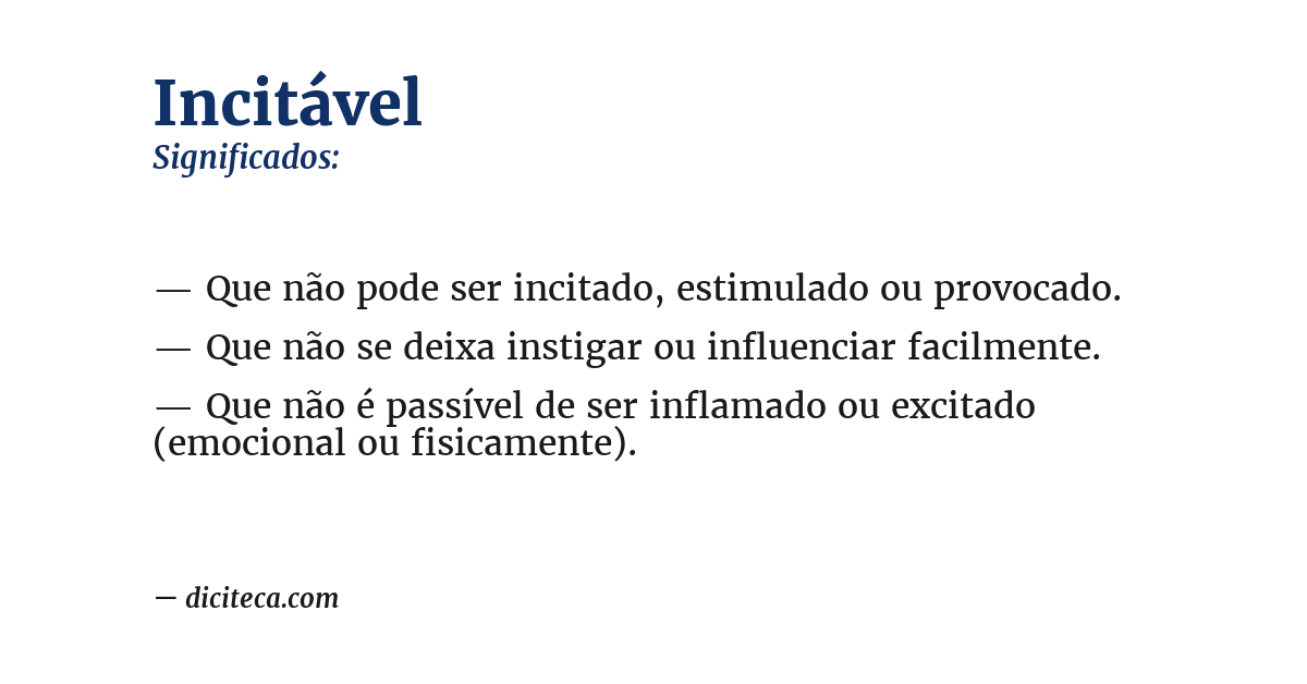 Significado de incitável