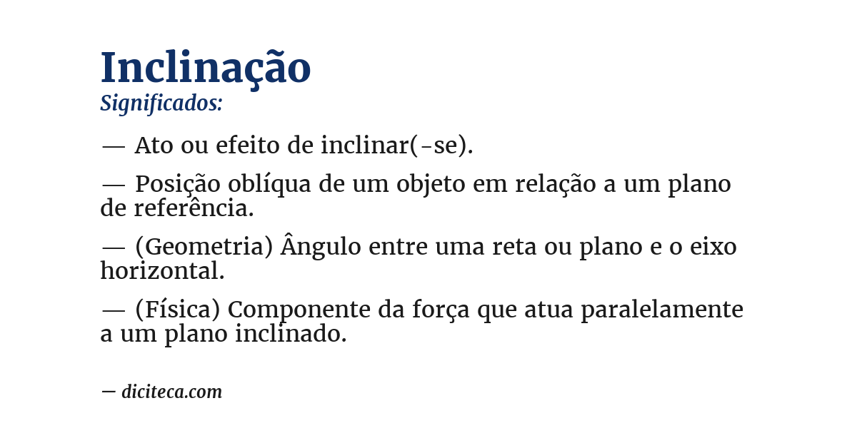 Significado de inclinação