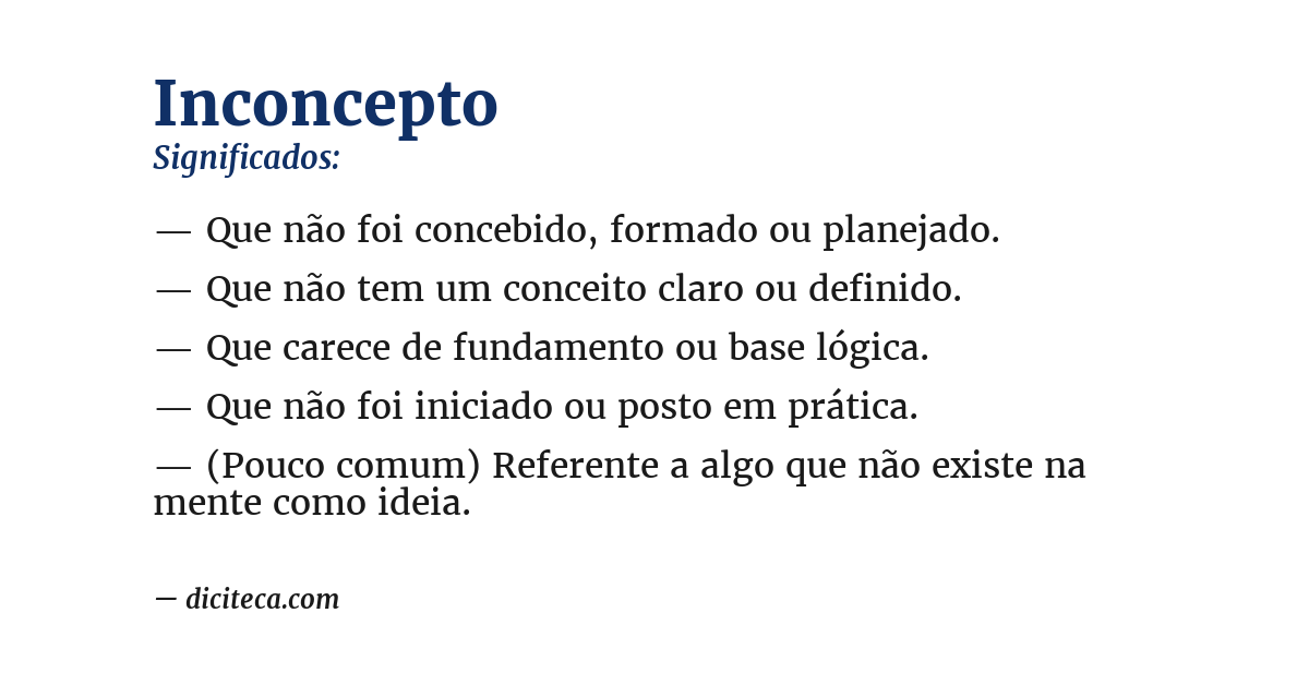Significado de inconcepto