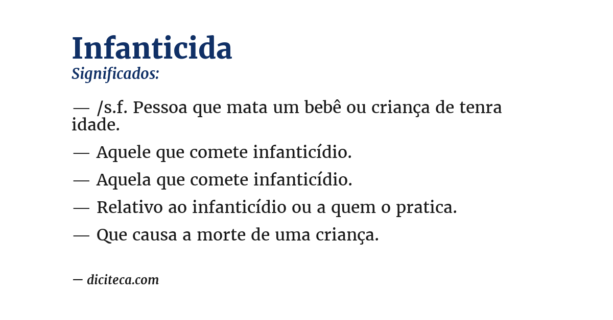 Significado de infanticida