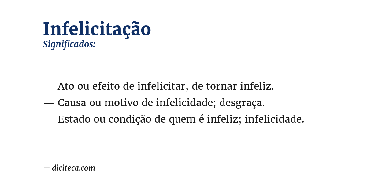 Significado de infelicitação