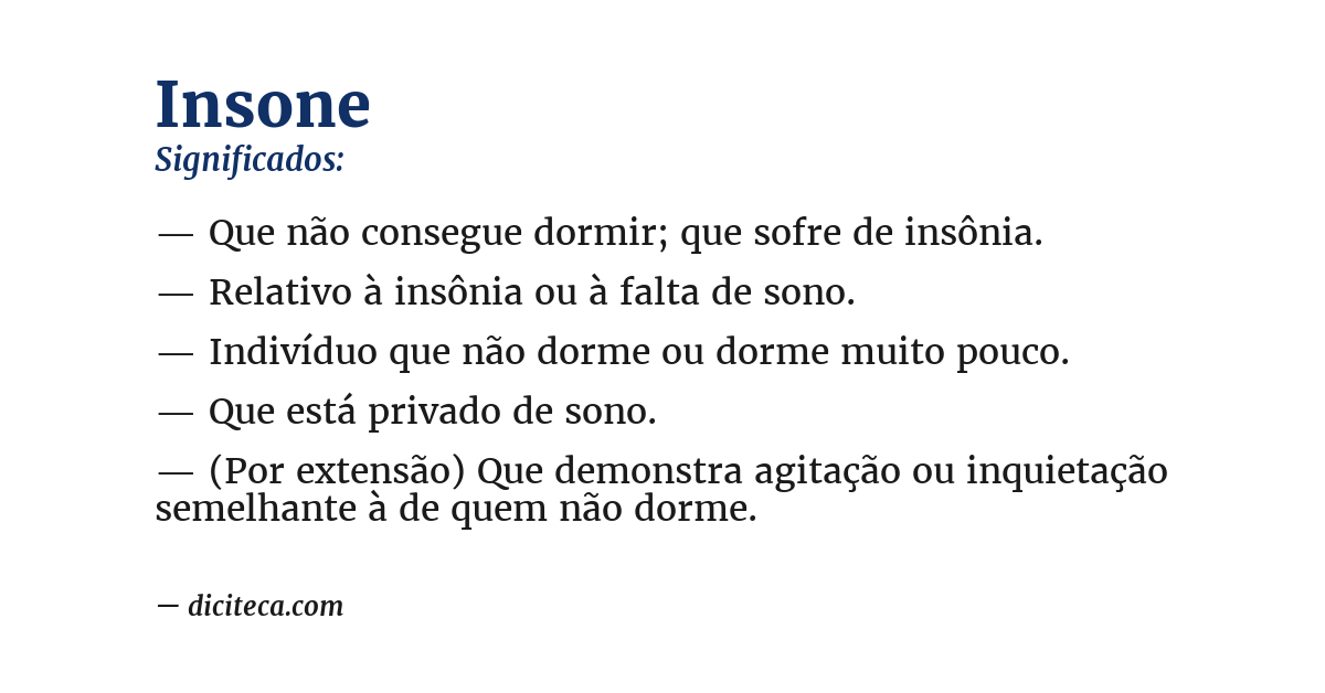 Significado de insone