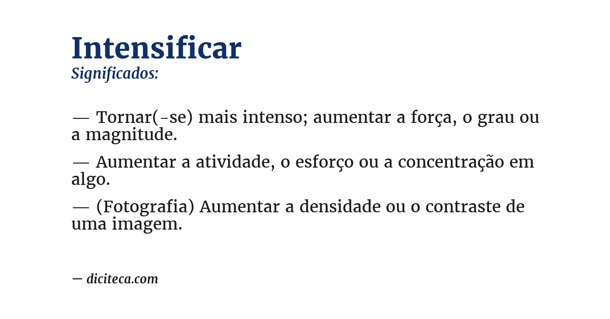 Significado de intensificar