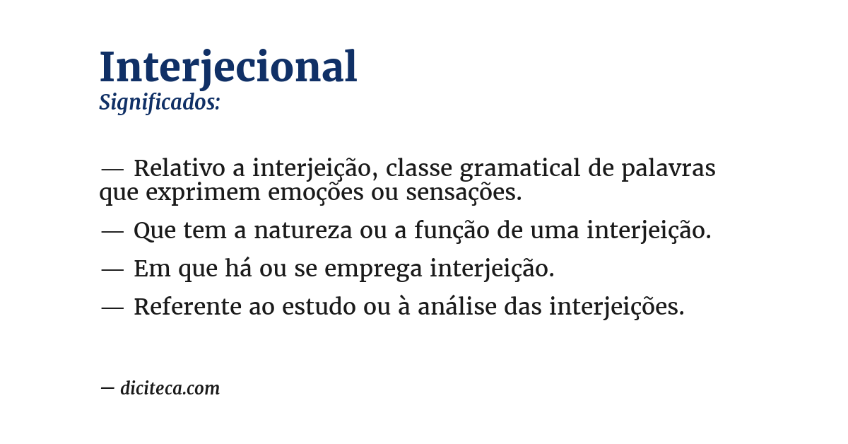 Significado de interjecional