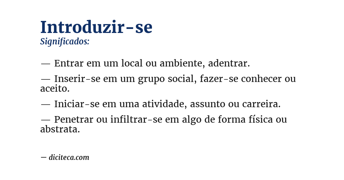 Significado de introduzir-se