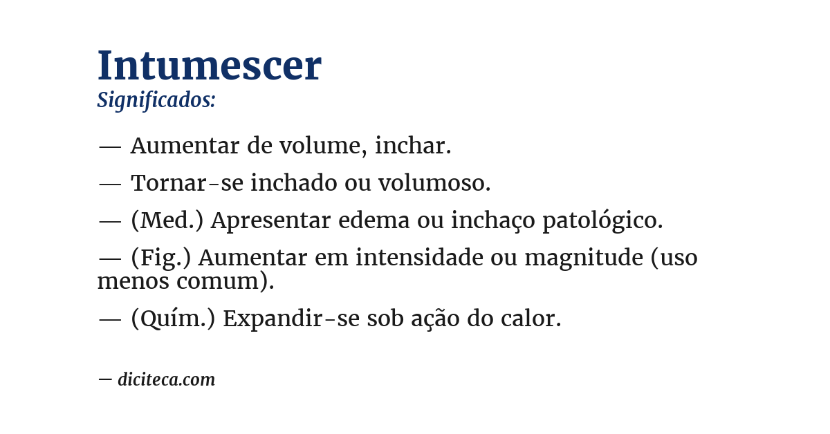 Significado de intumescer