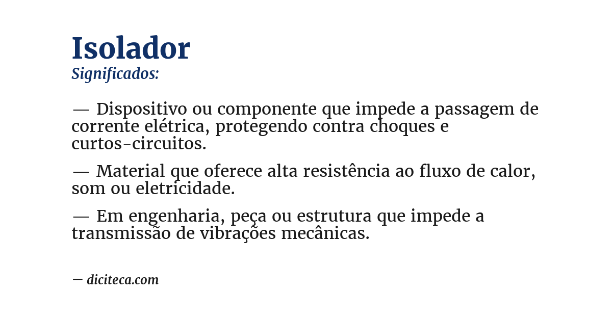 Significado de isolador