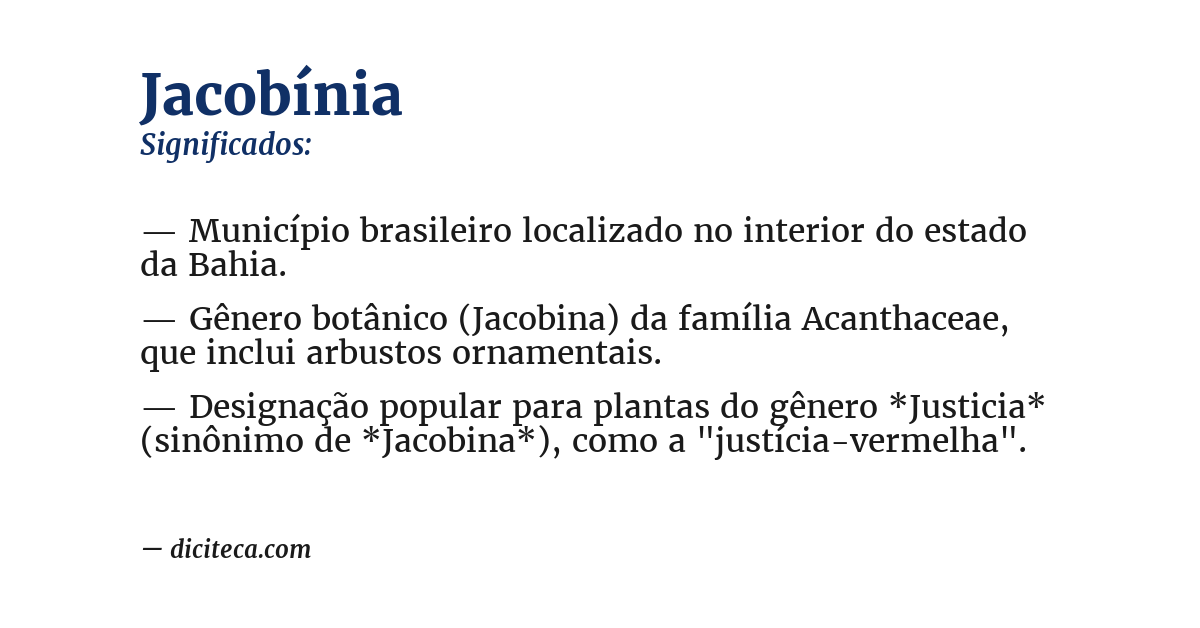 Significado de jacobínia
