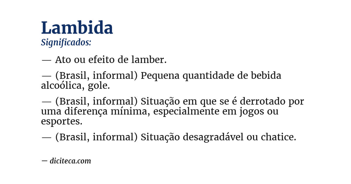 Significado de lambida