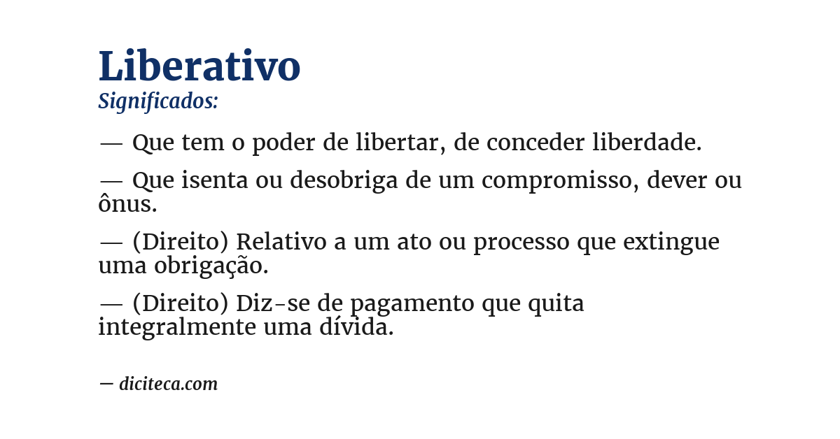 Significado de liberativo