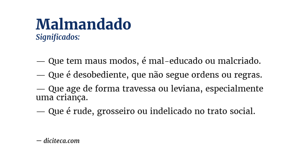 Significado de malmandado
