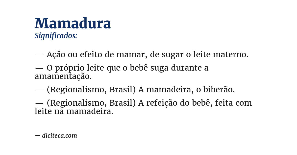Significado de mamadura
