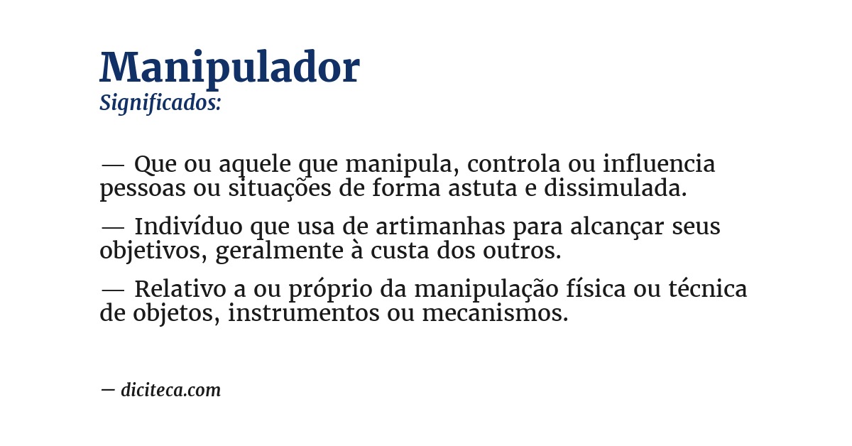 Significado de manipulador