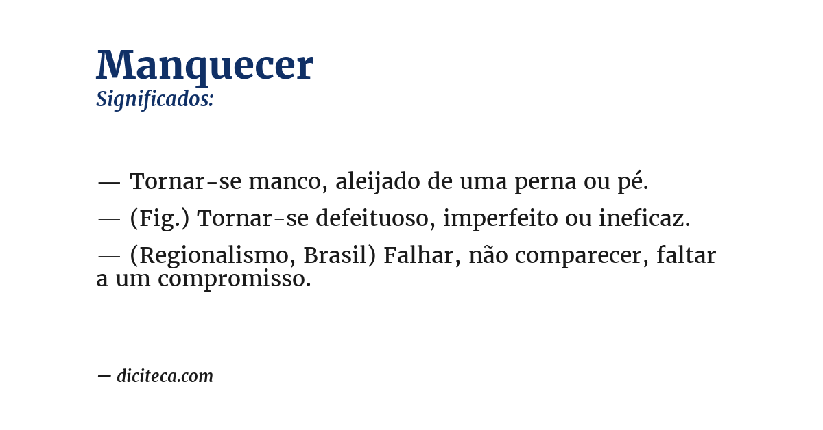 Significado de manquecer