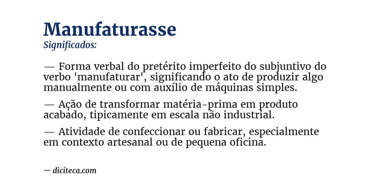Significado de manufaturasse