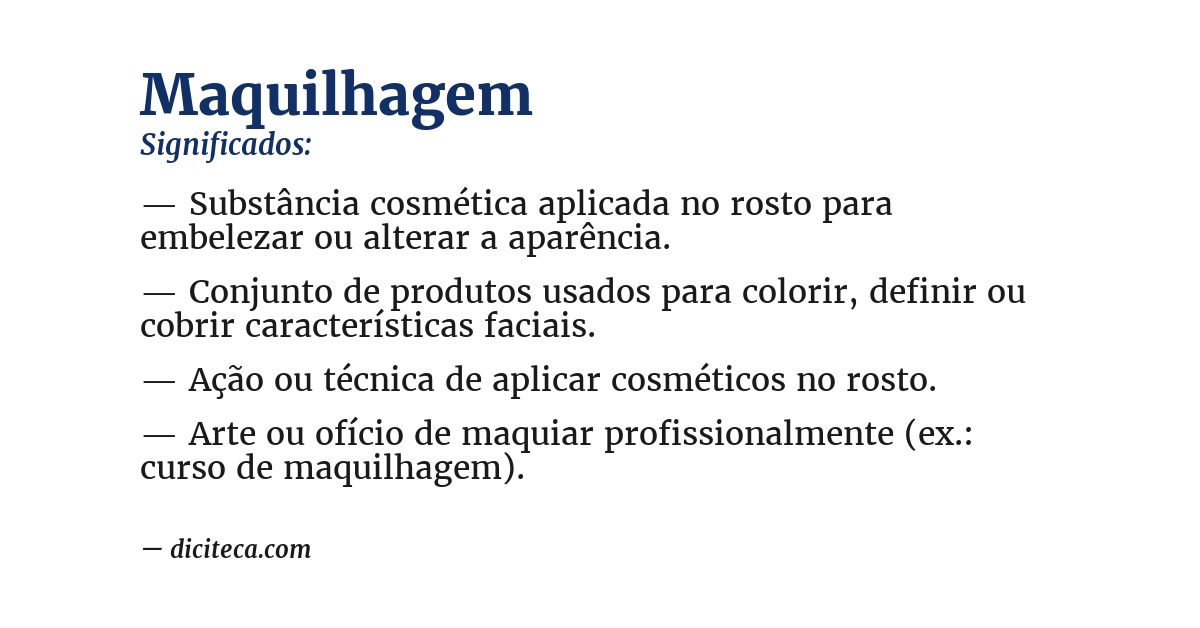 Significado de maquilhagem
