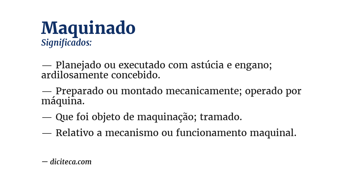 Significado de maquinado