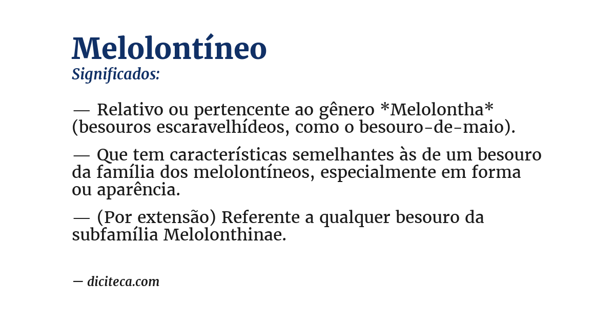 Significado de melolontíneo