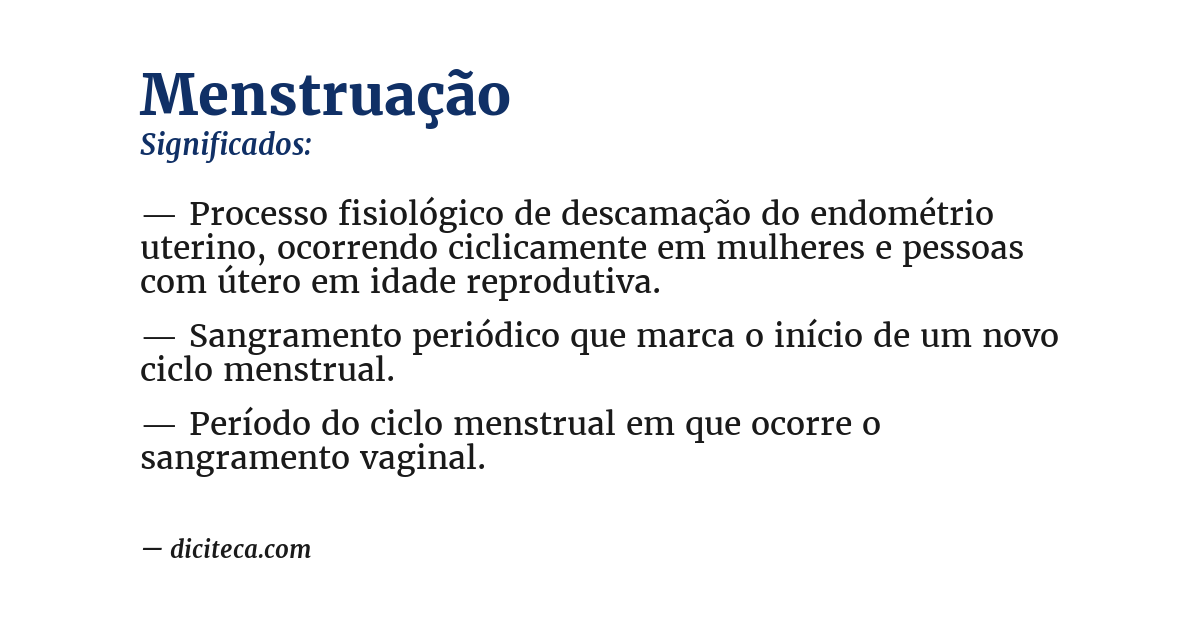 Significado de menstruação