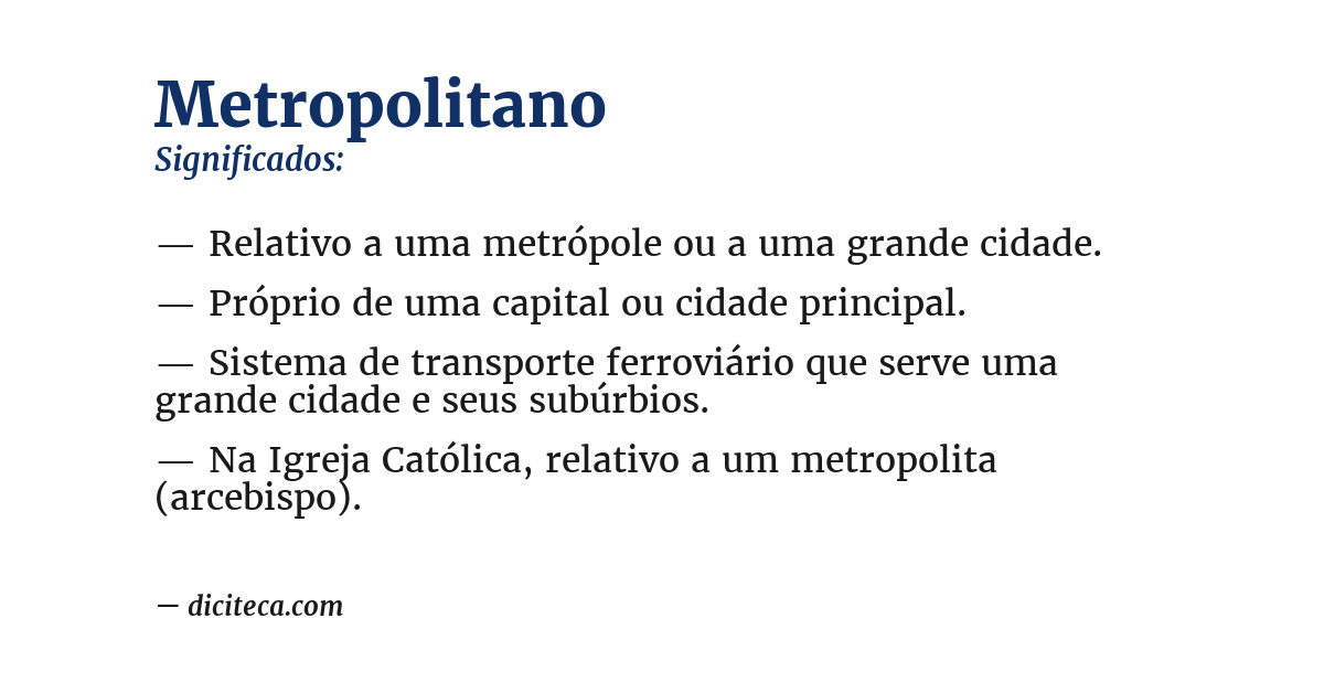 Significado de metropolitano