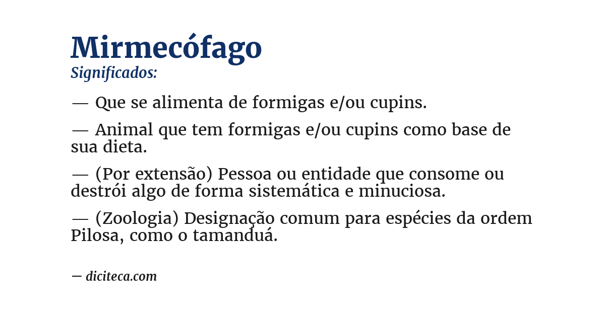 Significado de mirmecófago