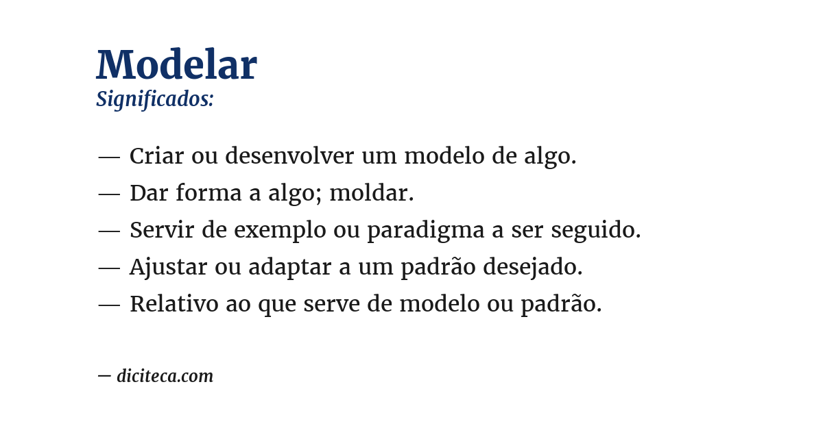 Significado de modelar