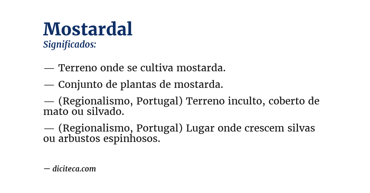 Significado de mostardal