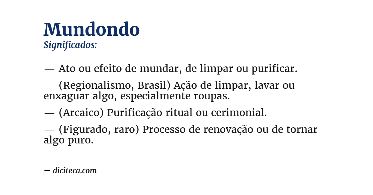 Significado de mundondo