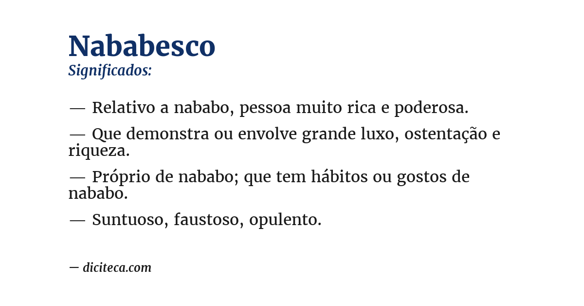 Significado de nababesco