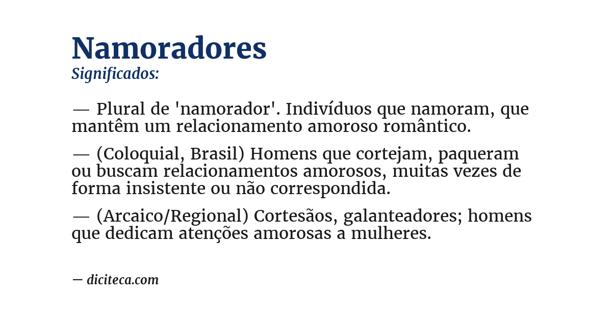 Significado de namoradores