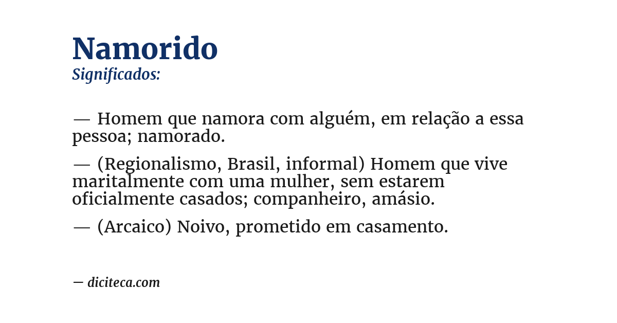 Significado de namorido