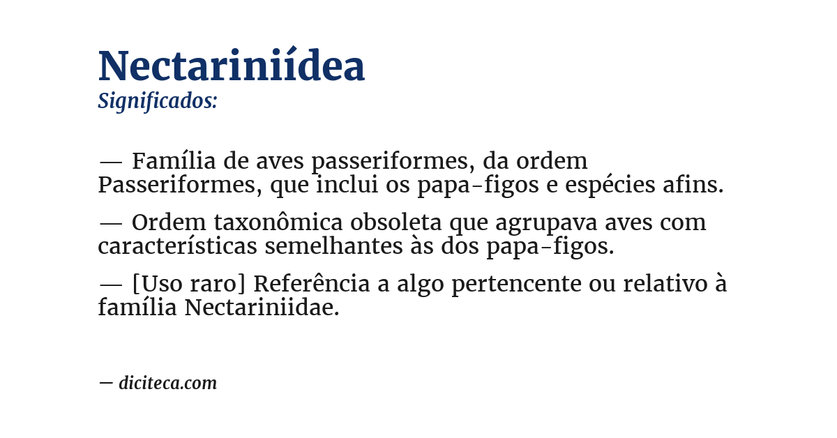 Significado de nectariniídea