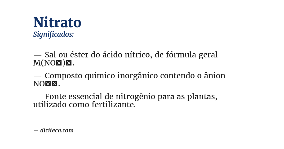Significado de nitrato